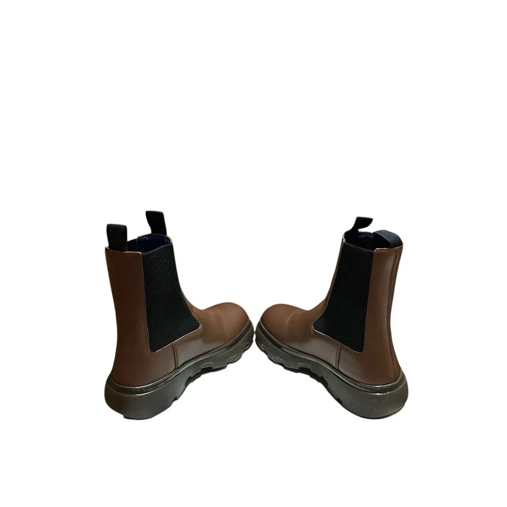 Burberry Creeper Chelsea Boots Walnut 40.5 EU / 7.5 US‎ Men's Leather MSRP $1290